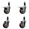 Service Caster 3.5'' Maroon Poly Swivel 1-1/8'' Expanding Stem Caster Set 2 Total Lock Brakes, 4PK SCC-EXTTL20S3514-PPUB-MRN-2-S-2-118 - alternate 1